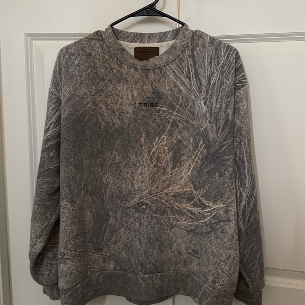 Gray Printed Crewneck Sweatshirt